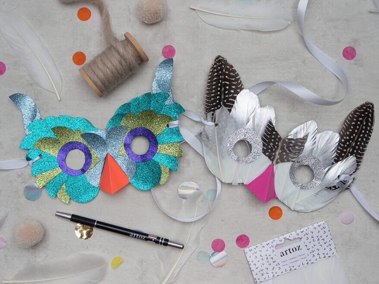 Einfache Vogelmaske mit Kindern basteln - Staehlin